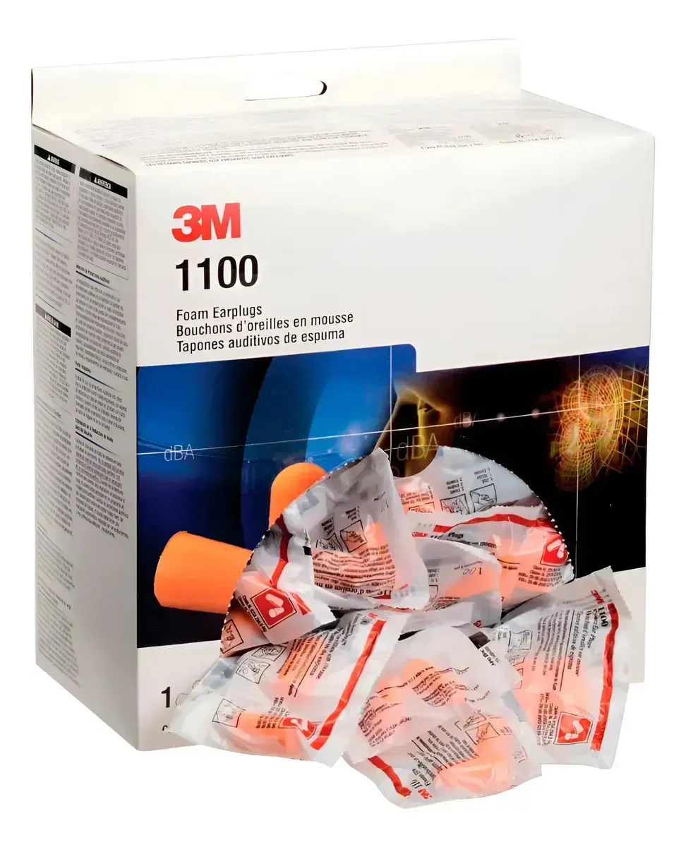 PROTETOR AUDITIVO ESPUMA 1100 S/CORDAO3M PRODUTO C/ C.A. CX COM 200 UN